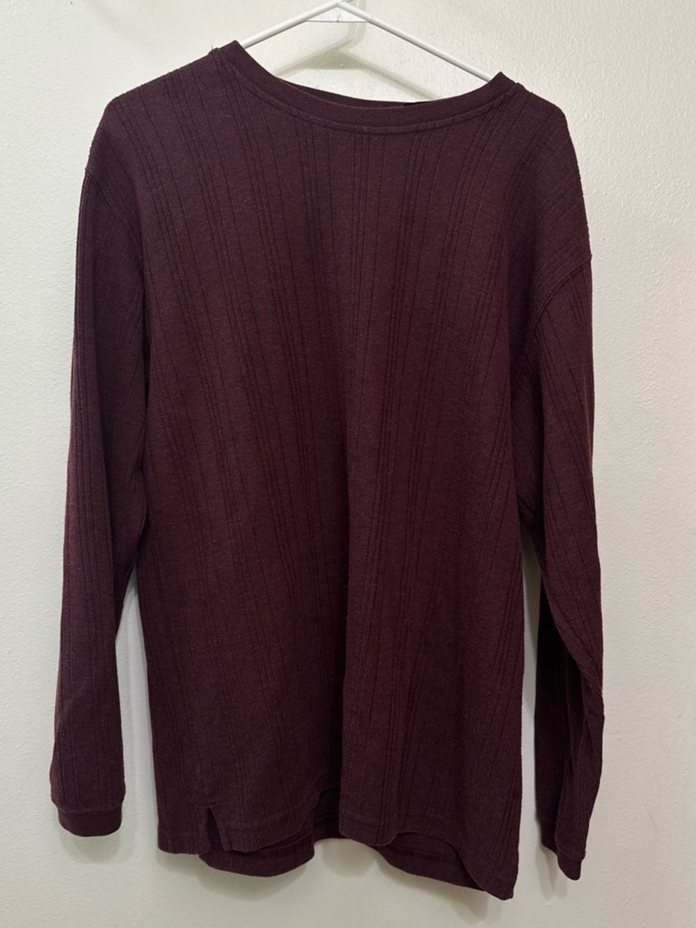George Men's Ribbed Crewneck Sweater - Deep Burgundy